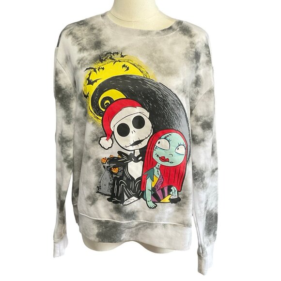 Grey/White Sweatshirt w/ Nightmare Before Christmas Graphic - Picture 1 of 2